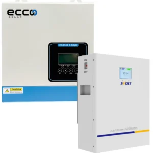 ECCO Hybrid Inverter and Battery Combo 3.5kva / 3500w Mppt SVOLT 24V 106Ah 2.71 kWh A-Grade Lithium Battery